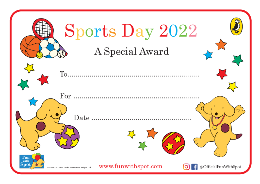Sports Day award template