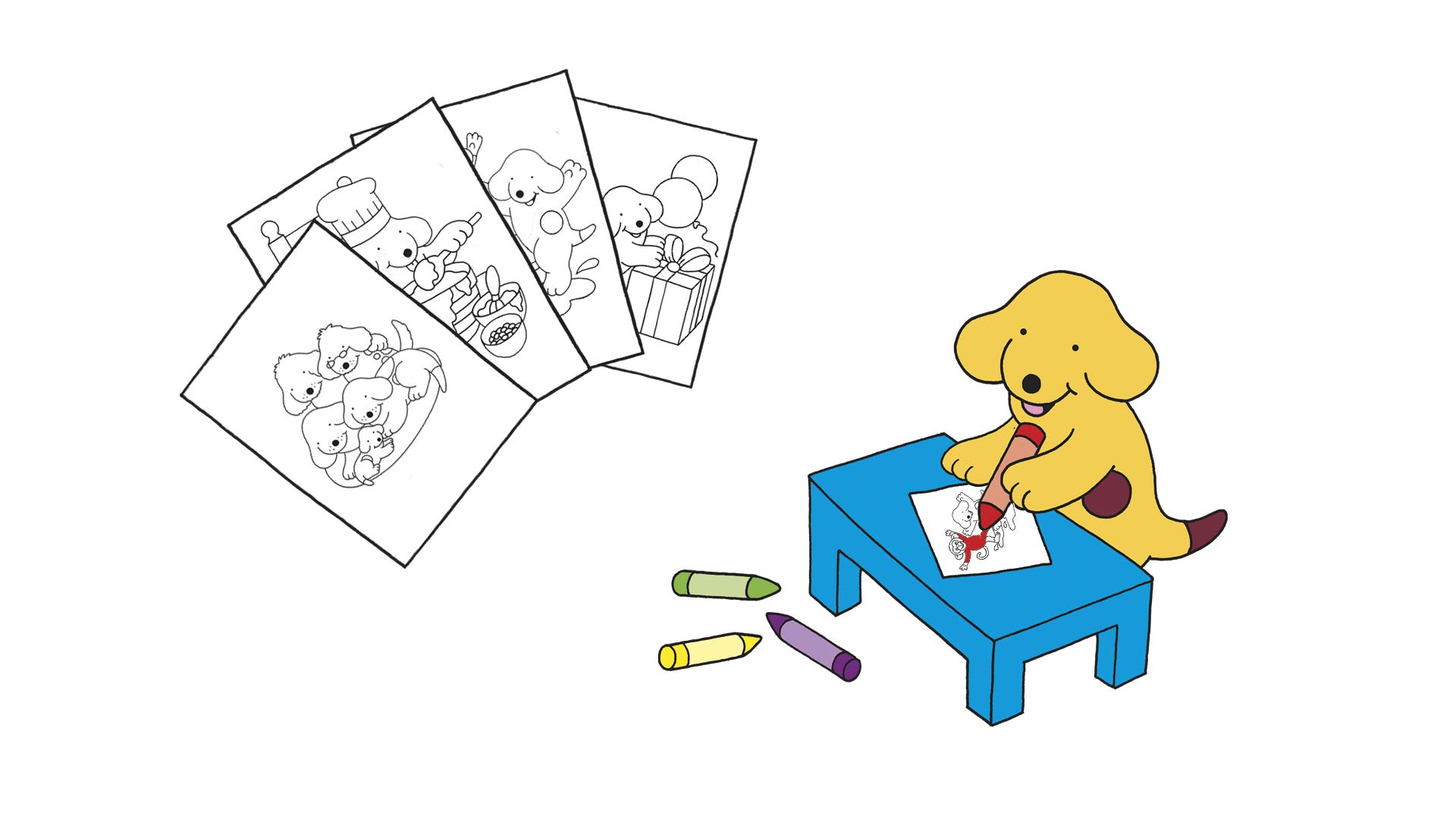 Colouring Sheets - Fun With Spot